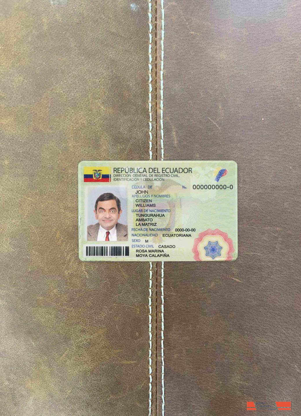 Ecuador ID photolook FRONT PSD template